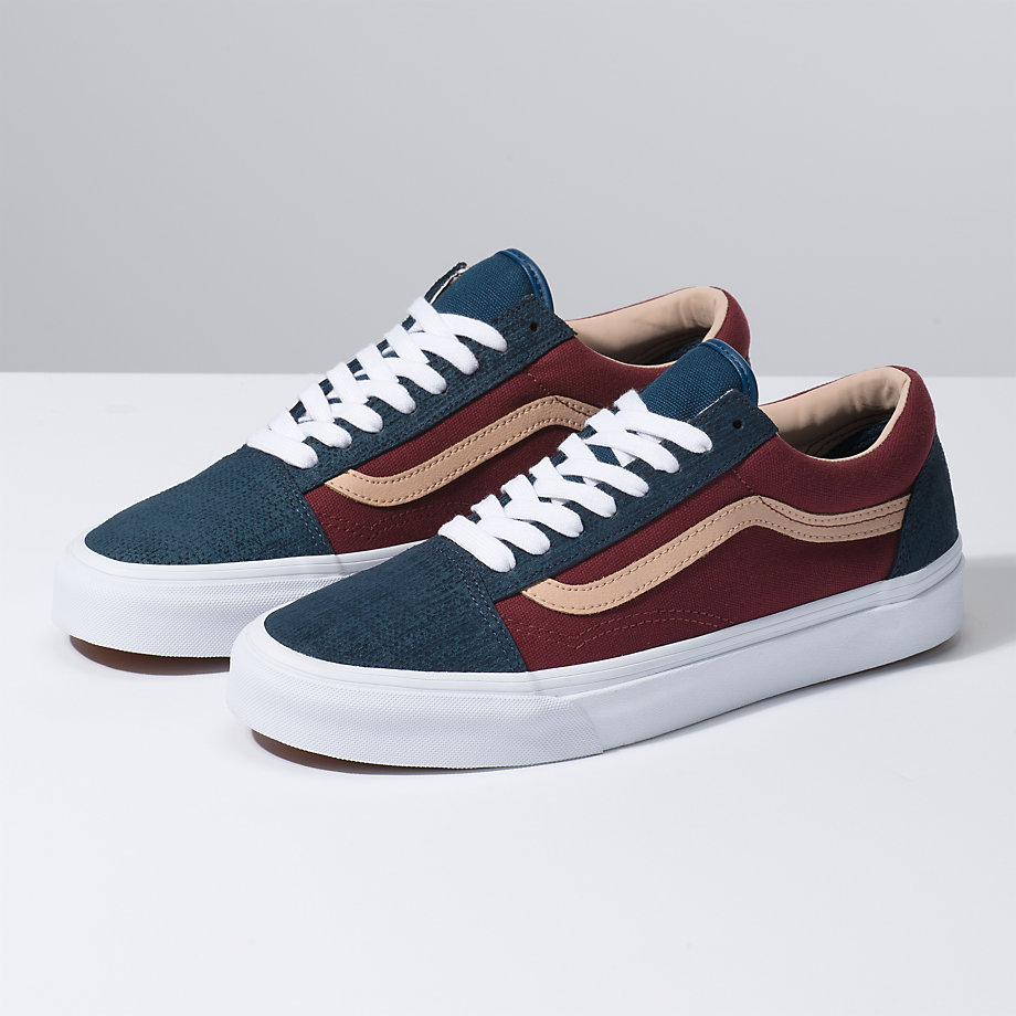 Vans Erkek Spor Ayakkabı Textured Suede Old Skool Mavi | 35166-874